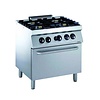 Combisteel Cuisiniere a gaz avec four a gaz | 4 bruleurs | base 700