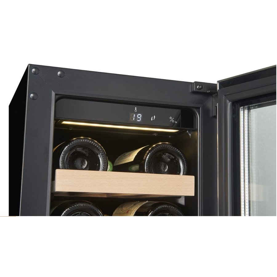 Armoire à vin mono-zone 20 bouteilles porte vitrée 29,5Lx57Px82H