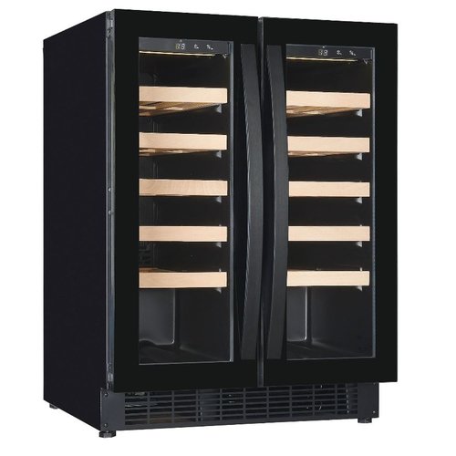  Combisteel Armoire à vin double zones 40 bouteilles 2 portes pivotantes vitrées 59,5Lx57Px82H 