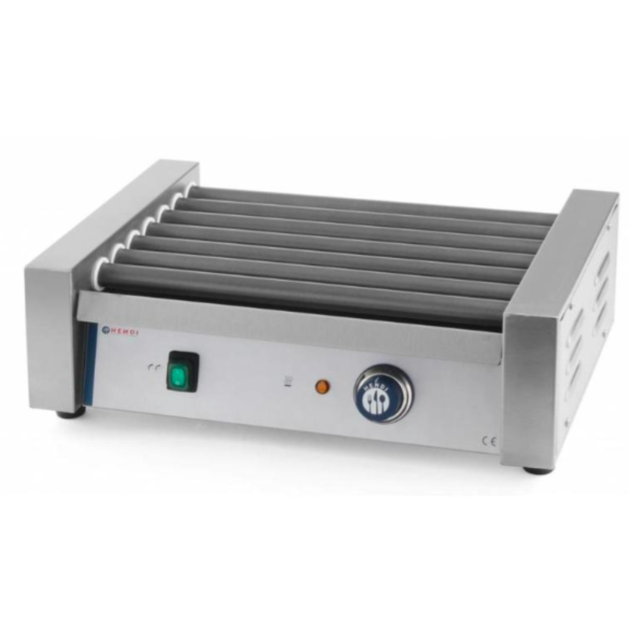 Grill roulant pour saucisses | inox | 7 rouleaux