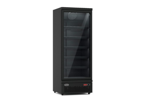  Combisteel Réfrigérateur vertical 1 Porte battante en Verre Noir 600L 