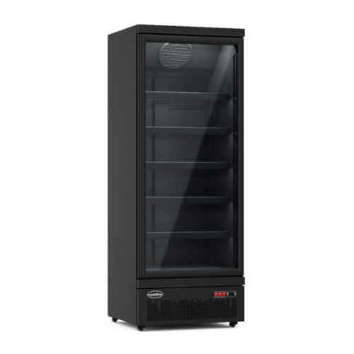  Combisteel Réfrigérateur vertical 1 Porte battante en Verre Noir 600L 