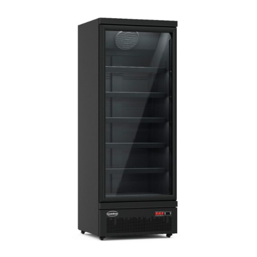 Réfrigérateur vertical 1 Porte battante en Verre Noir 600L