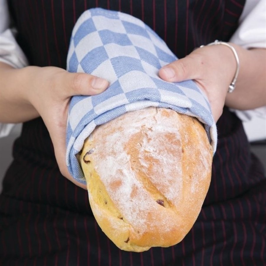 Torchon à carreaux bleus et blancs