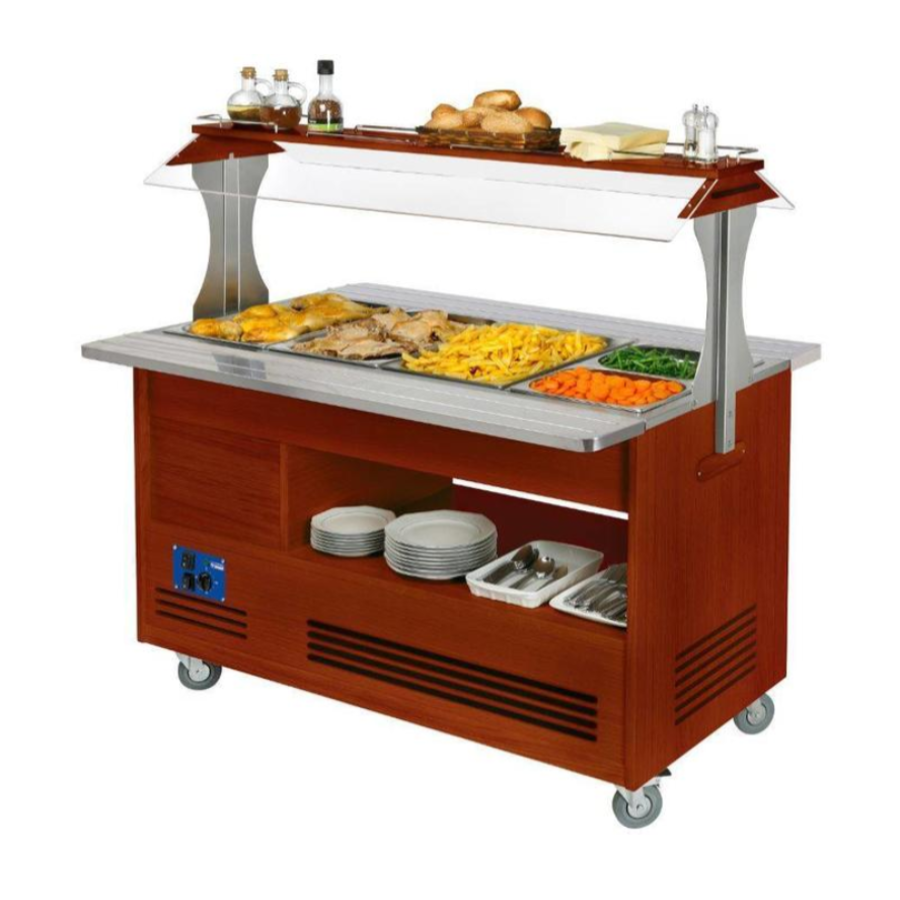 Buffet chauffant | bain marie | bois acajou