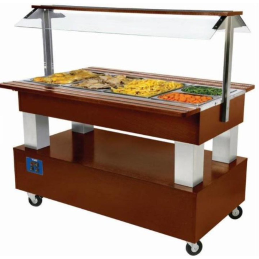 Buffet Bain Marie |4 x 1/1 GN | Brun Foncé