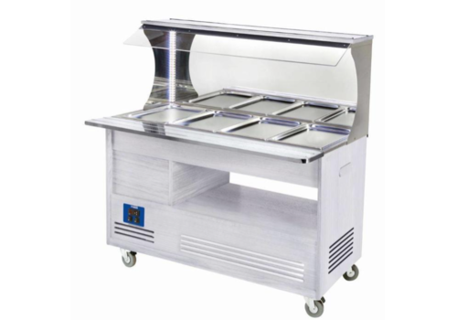  ProChef Buffet chauffant mural | bain marie | 4x GN1/1-150mm |bois blanc 