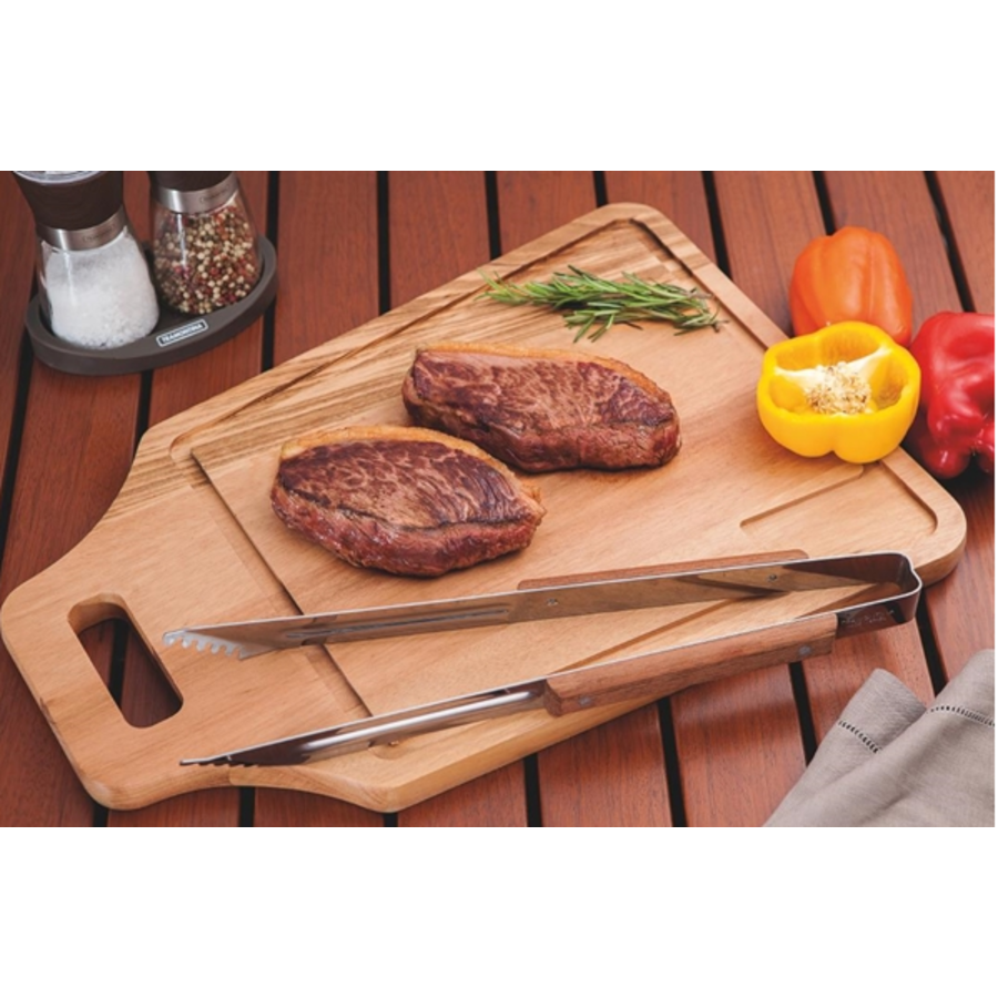 1pc pince à nourriture en bois pince à steak en bois massif - Temu