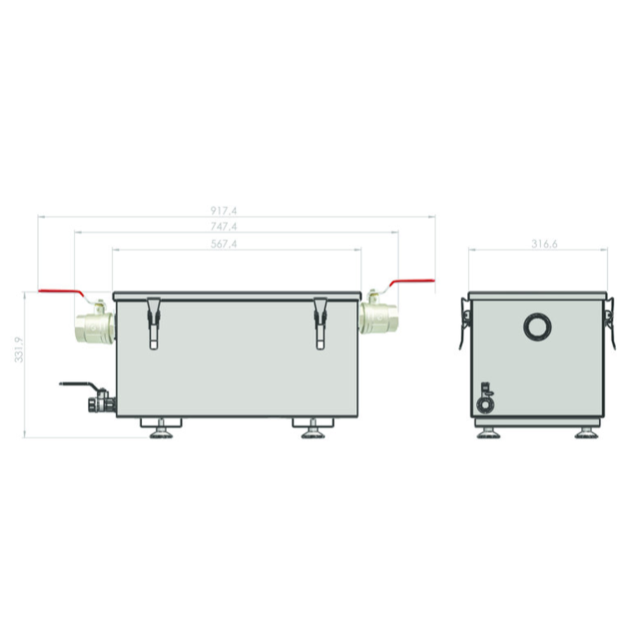 Bac à Graisse | Inox Aisi 304 | 20L