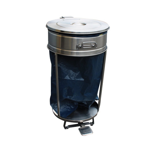  ProChef Support Roulant en Inox Pour Sacs Poubelles 110L 