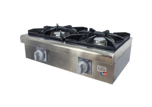  ProChef Réchaud à Gaz en Inox | L-635xP-360xH-227mm | 2 Feux | 6 + 6 kW 