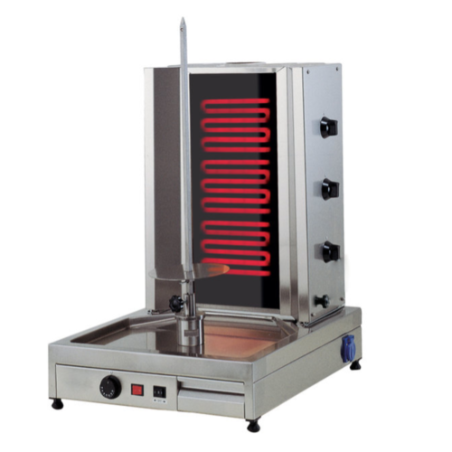  ProChef Machine à Kebab Électrique | Inox | 530x780x650mm | 5,4 kW | 3 Zones de Chauffe 