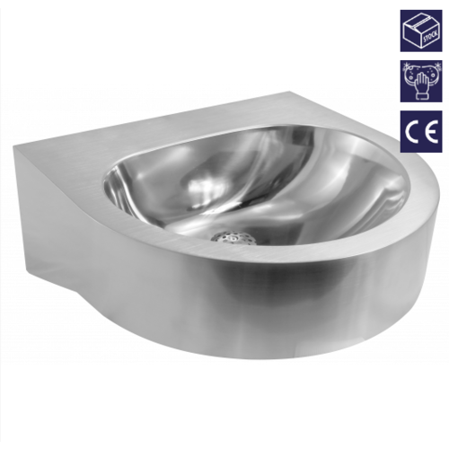  ProChef Lavabo mural rond en inox | 48.4x46x14 cm 