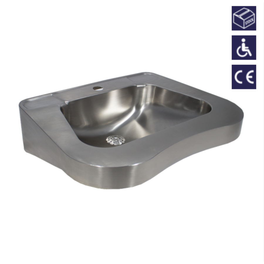 Lavabo PMR en inox | 62x44.4x16 cm