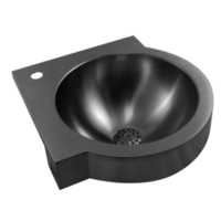 Lavabo d’angle  en inox | Plonge ronde | 32x32x13.5 cm