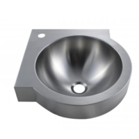 Lavabo d’angle  en inox | Plonge ronde | 32x32x13.5 cm