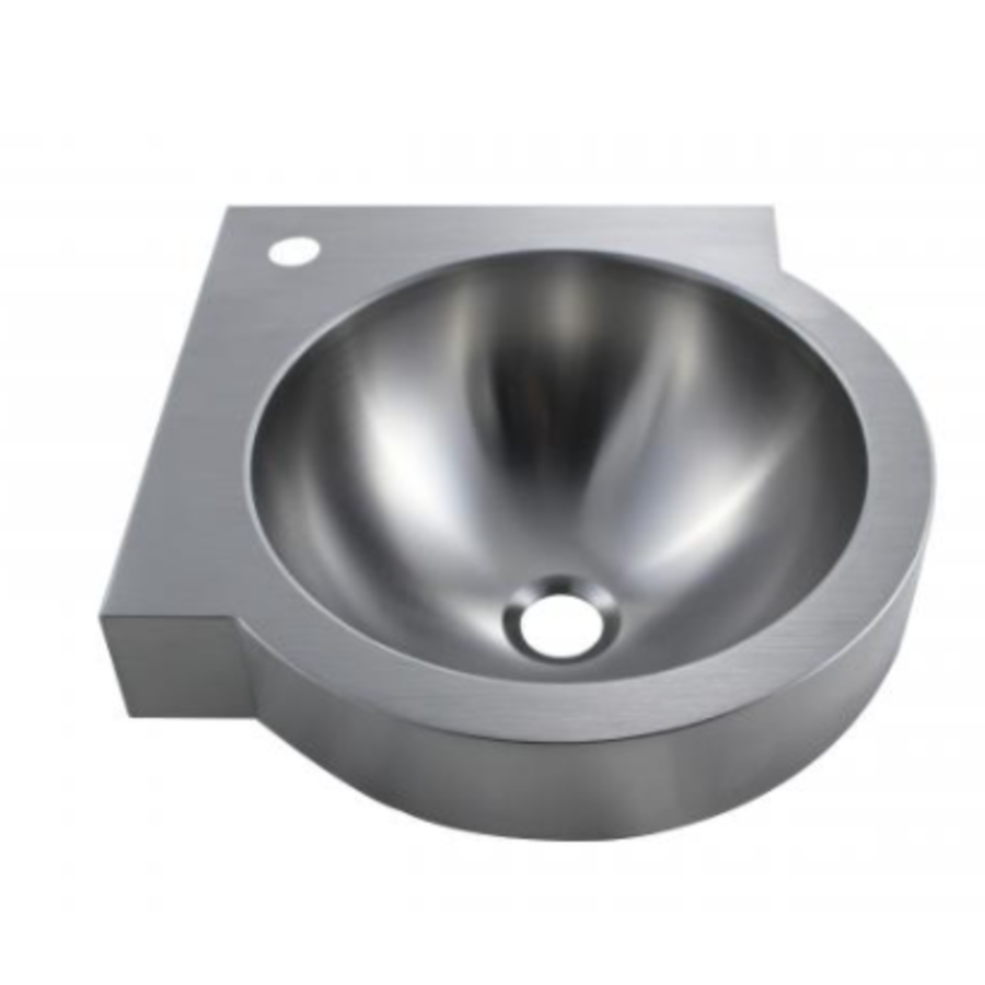 Lavabo d’angle  en inox | Plonge ronde | 32x32x13.5 cm