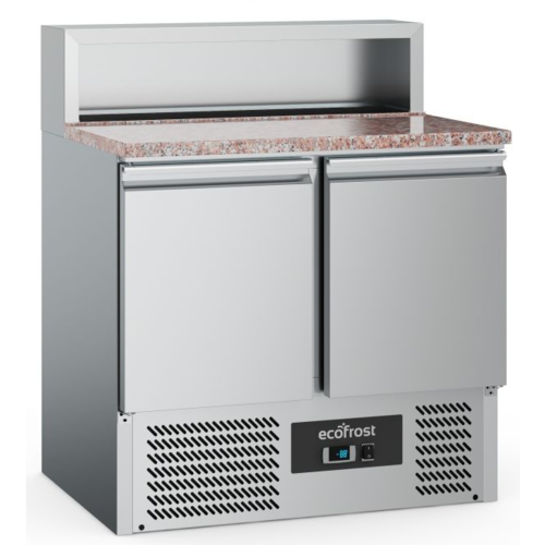  Ecofrost Comptoir Pizza 2 portes en acier inox | 90x70x107,5 cm | 5x1/6GN 