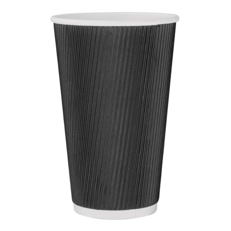 Tasses à café Fiesta avec paroi nervurée noire 45,5 cl