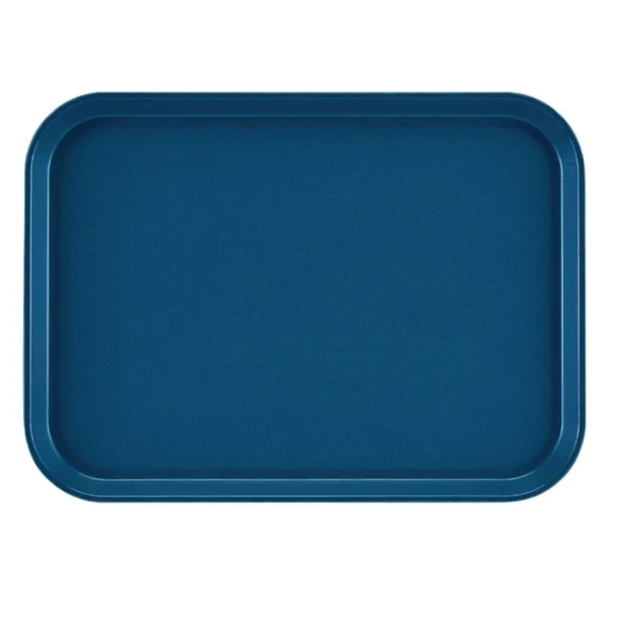 Plateau rectangulaire antidérapant en fibre de verre bleu