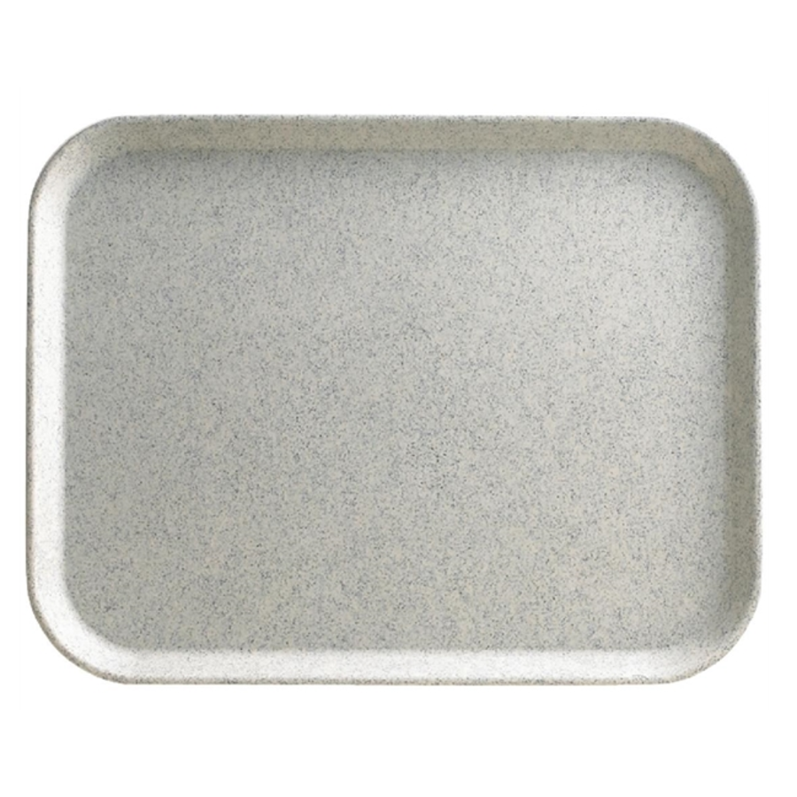 Plateau en polyester gris moucheté | 46x36 cm