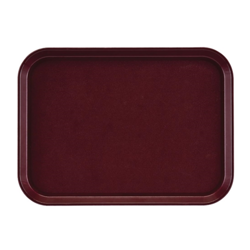  Cambro Plateau rectangulaire antidérapant en fibre de verre bordeaux | 41,5x30,5 cm 