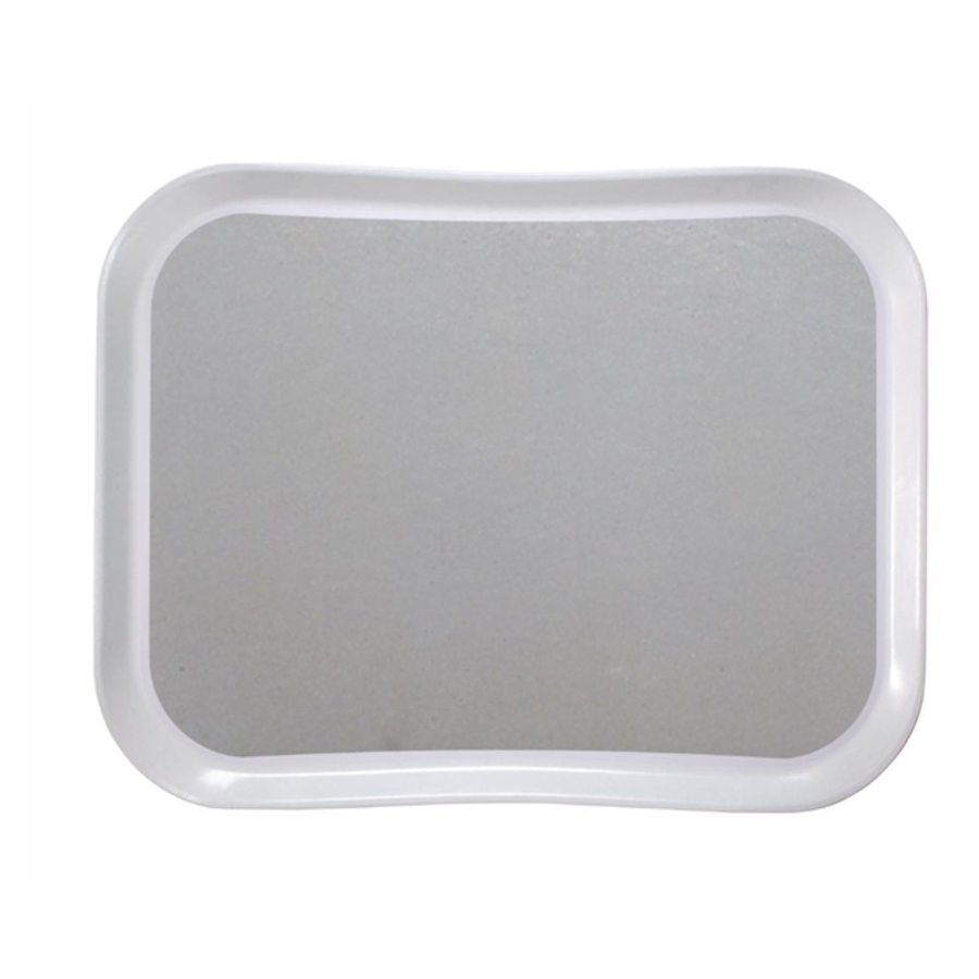 Plateau de service en polyester gris perle | 43x33 cm