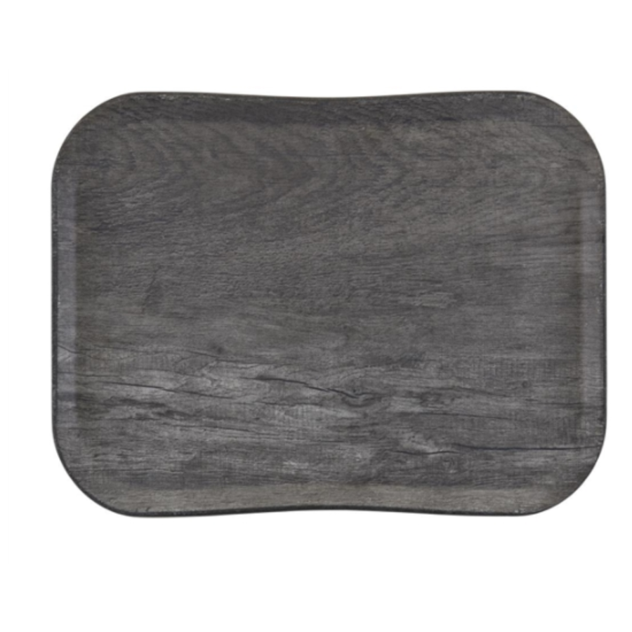 Plateau polyester Century aspect naturel bois chêne gris | 330 x 430mm