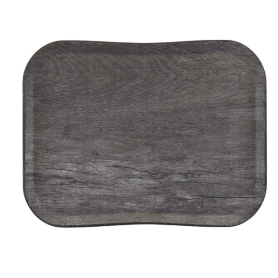 Plateau polyester Century aspect naturel bois chêne gris | 360 x 460mm