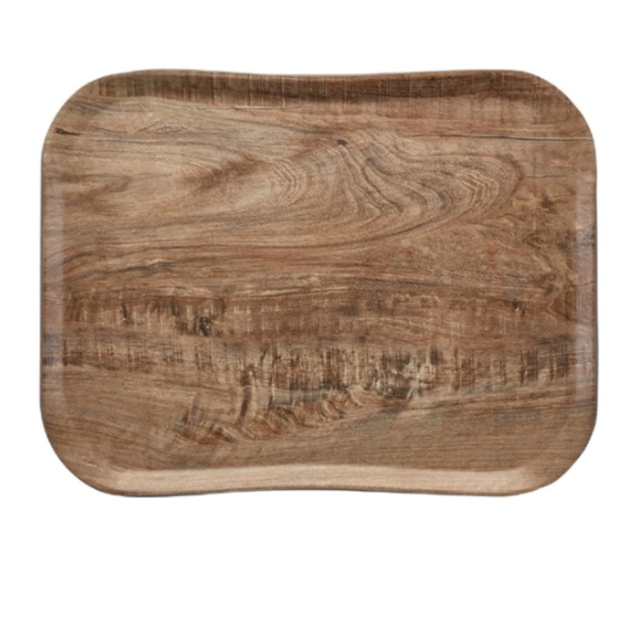 Plateau polyester Century aspect naturel bois chêne clair | 360 x 460mm