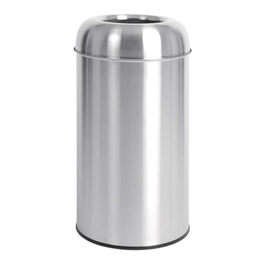 Poubelle dome inox ouverte | 40L