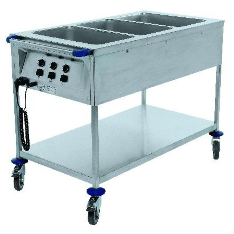 Chariot bain-marie gn 1/1 inox |  230v |  2.1 kW