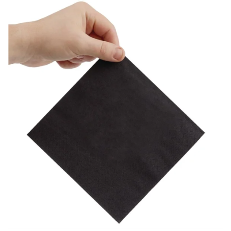 Serviettes snacking 2 plis noires