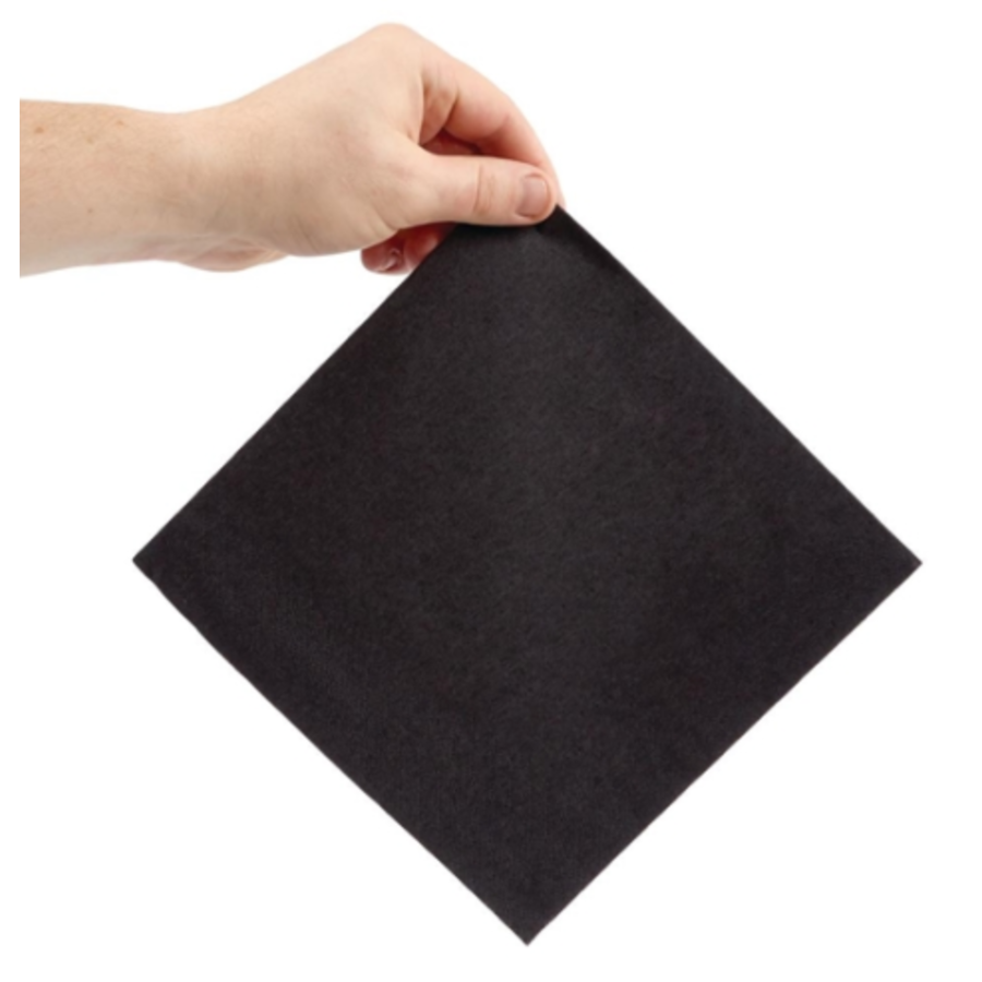 Serviettes noires 2 plis 40 cm