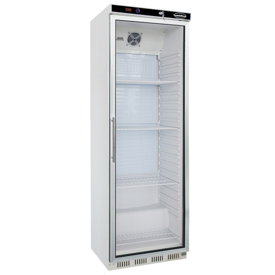 Réfrigerateur vertical Blanc 1 porte en verre 350 L