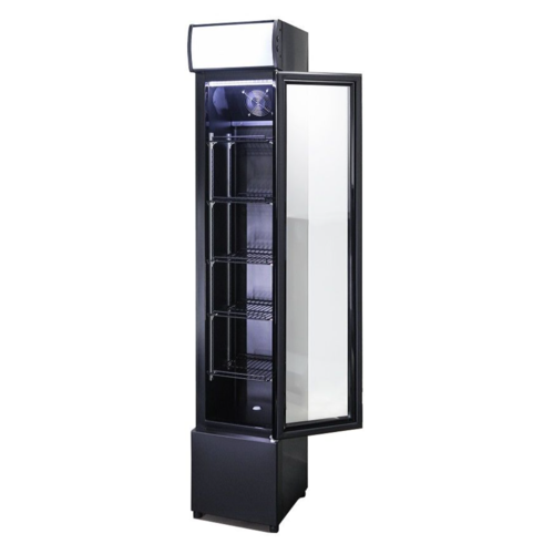  Combisteel Armoire à Boisson Food Truck Noir Porte Vitrée 105 litres 