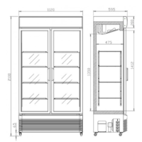 Armoire à Boisson Réfrigérée Décorée 2 portes vitrées Noir | 780 L