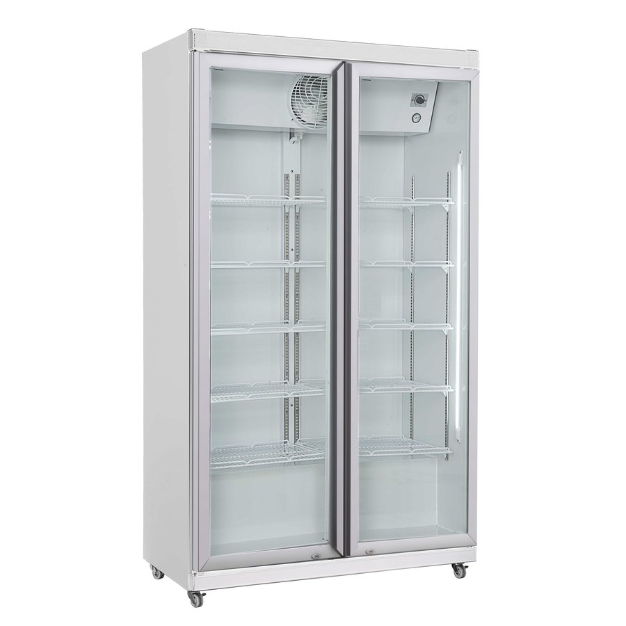 Grand Réfrgérateur 2 portes en verre Blanc 785L | 1027x459x1755mm