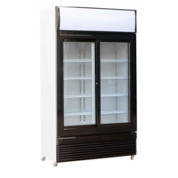 Armoire à Boisson Portes coulissantes vitrées Blanc Noir 780 L