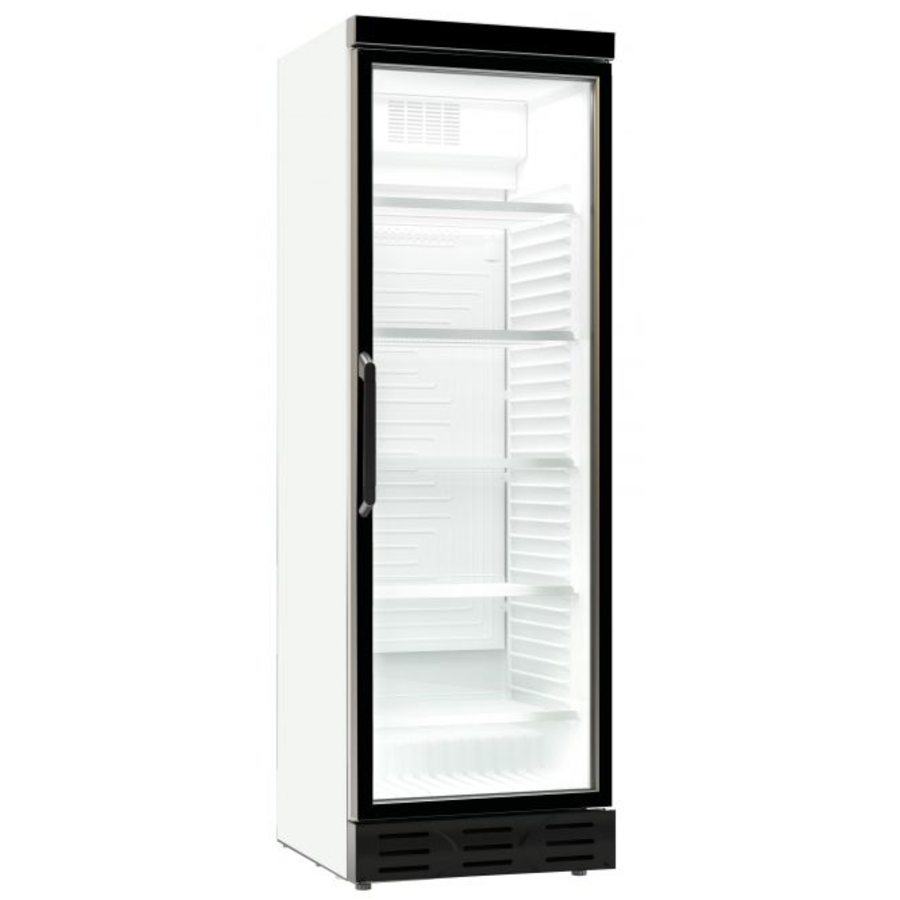 Réfrigérateur à boissons 1 porte pivotante en verre Blanc et Noir 217 bouteilles 65x59,5x200cm 382L