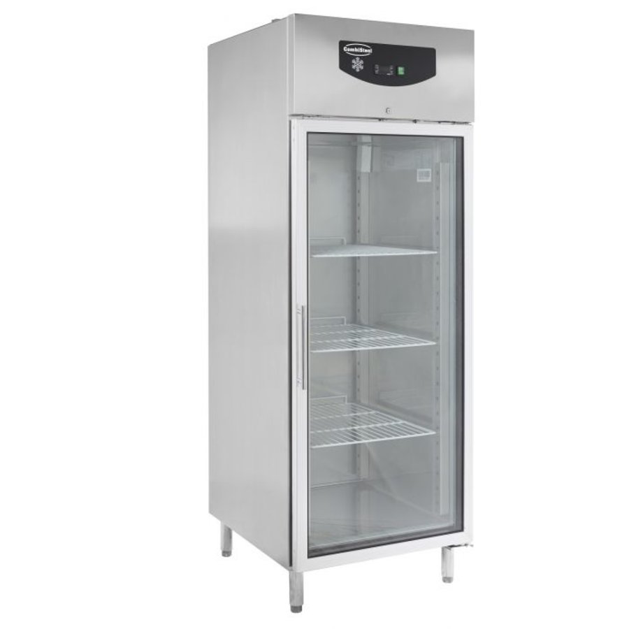 Réfrigérateur 1 Porte battante vitrée | acier inoxydable 597L