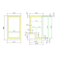 Arrière bar 1 porte vitrée Noire 90(H)x50(L)x50(P) cm