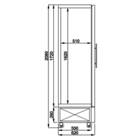 Cave à vin mono-zone 120 bouteilles 2 portes vitrées 62Px100Lx206H