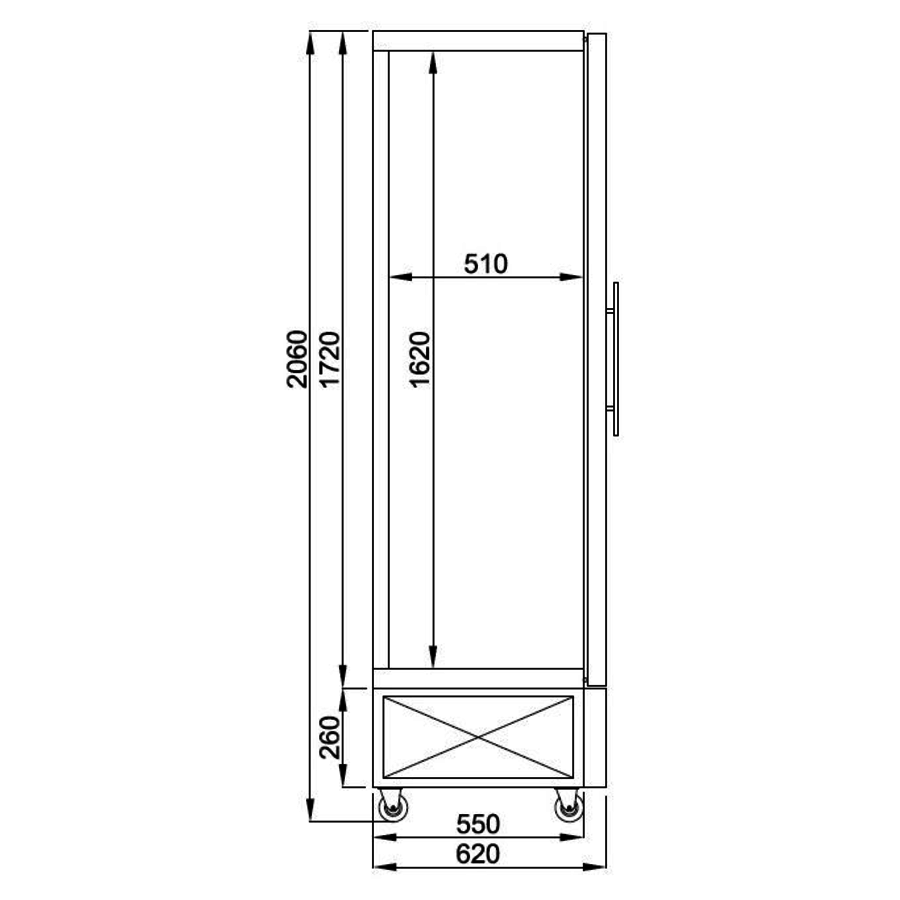 Cave à vin mono-zone 120 bouteilles 2 portes vitrées 62Px100Lx206H