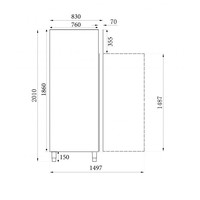 Armoire Réfrigérateur et Congélateur en inox 201x83x74cm  474L