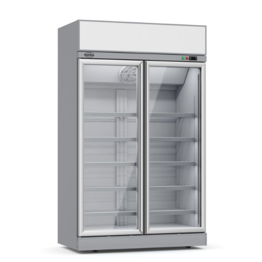 Réfrigérateur de boissons 2 portes en verre Gris 1000L