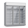 ProChef Large Réfrigérateur 3 portes battantes vitrées Gris 1530L