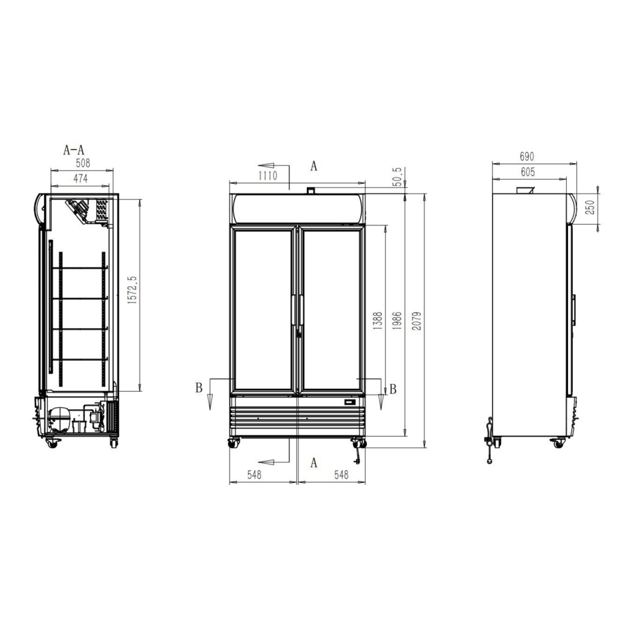 Armoire réfrigérateur & Congélateur 2 portes vitrées