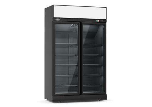  ProChef Réfrigérateur de boissons 2 portes en verre Noir 1000L 