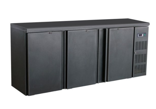  Combisteel Arrière de Bar | 3 portes pleines Noir | 86x200.2x51.3 cm 